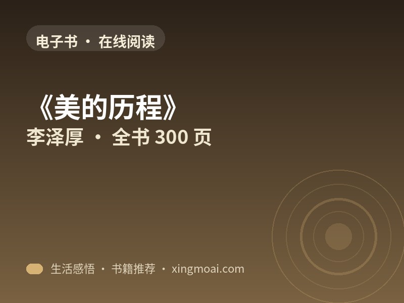 《美的历程》李泽厚 · 在线全文阅读（300 页）