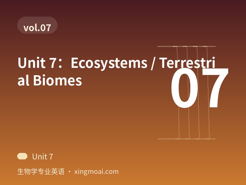 Unit 7：Ecosystems / Terrestrial Biomes