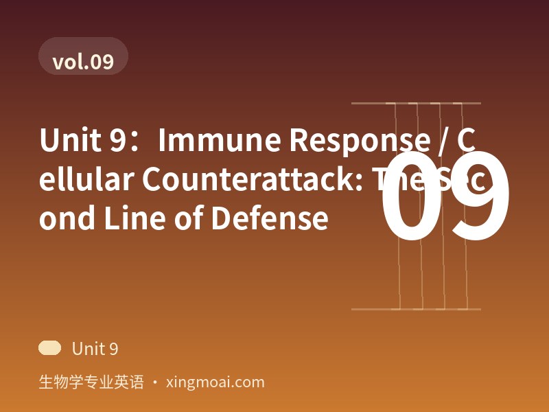Unit 9：Immune Response / Cellular Counterattack: The Second Line of Defense