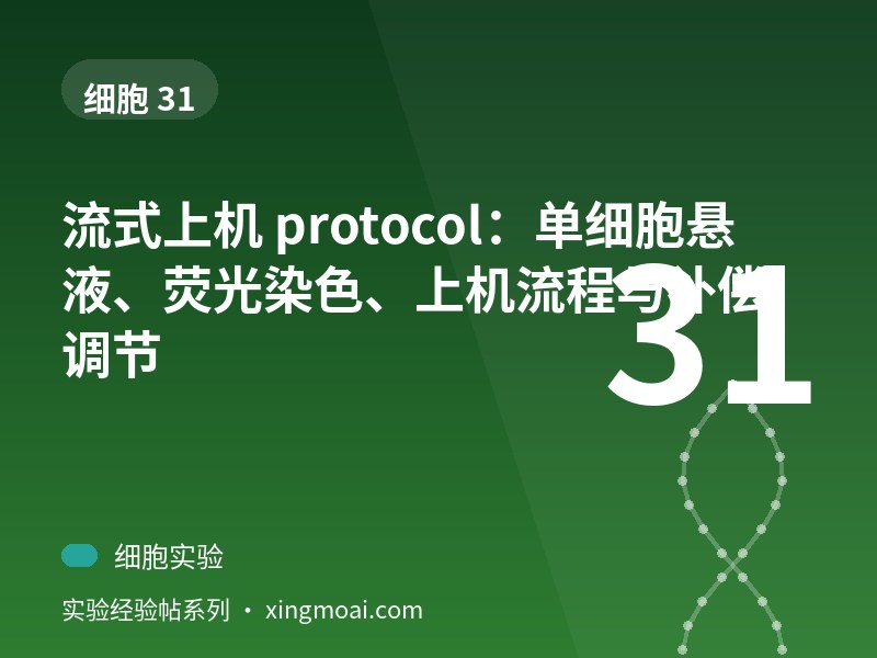 流式上机 protocol：单细胞悬液、荧光染色、上机流程与补偿调节
