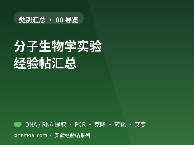 分子生物学实验 汇总