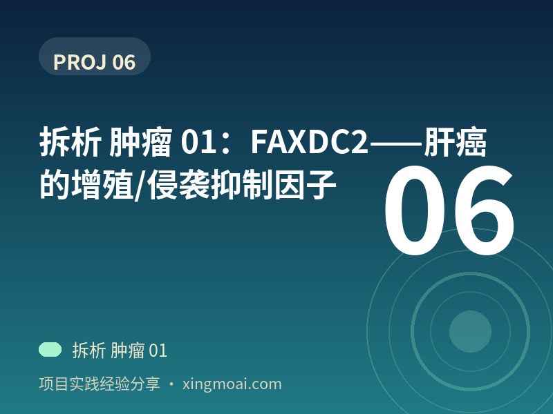 拆析 肿瘤 01：FAXDC2——肝癌的增殖/侵袭抑制因子