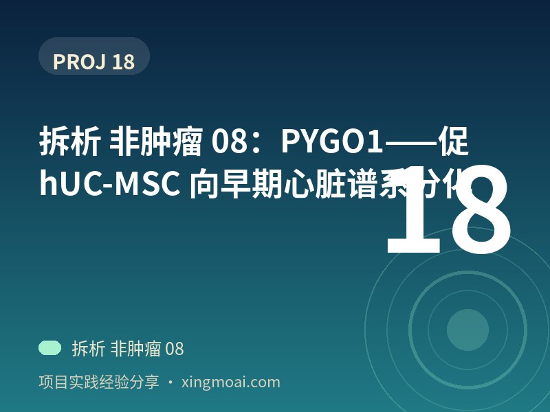 拆析 非肿瘤 08：PYGO1——促 hUC-MSC 向早期心脏谱系分化